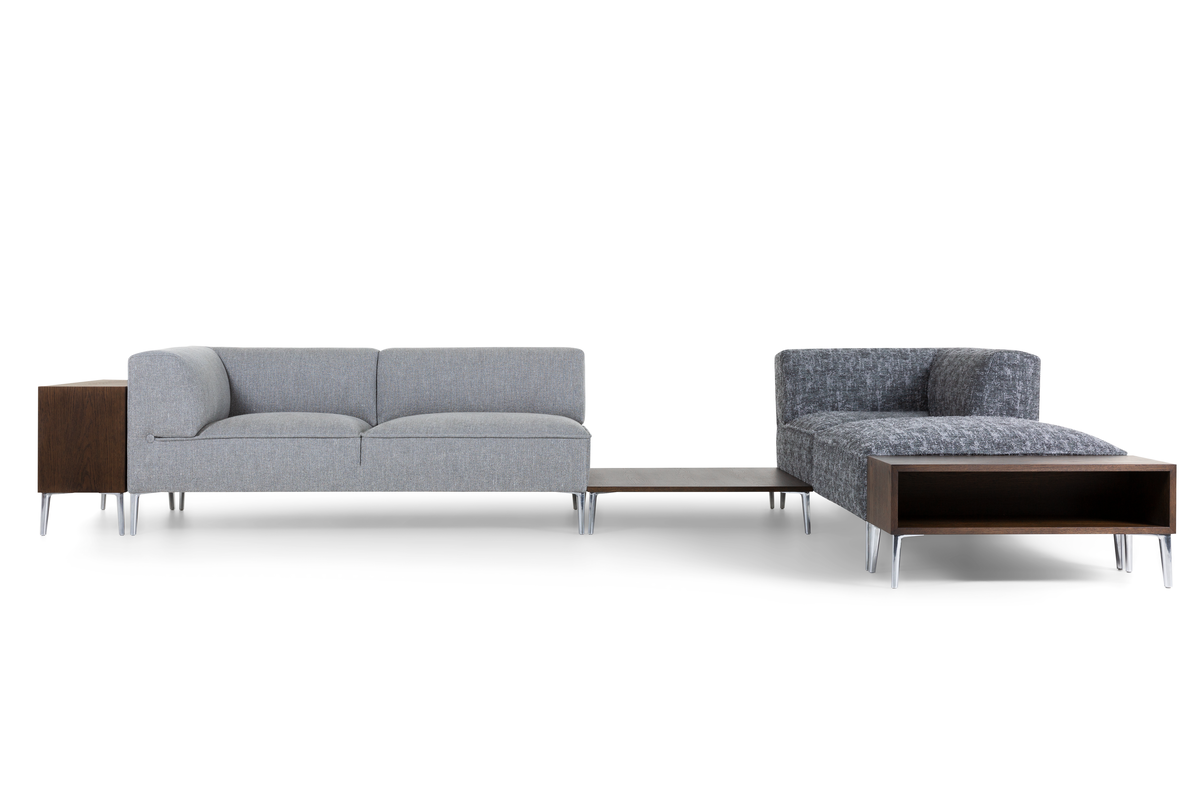 Sofa So Good composition with fabric Vesper Aluminium and Bearded Leopard